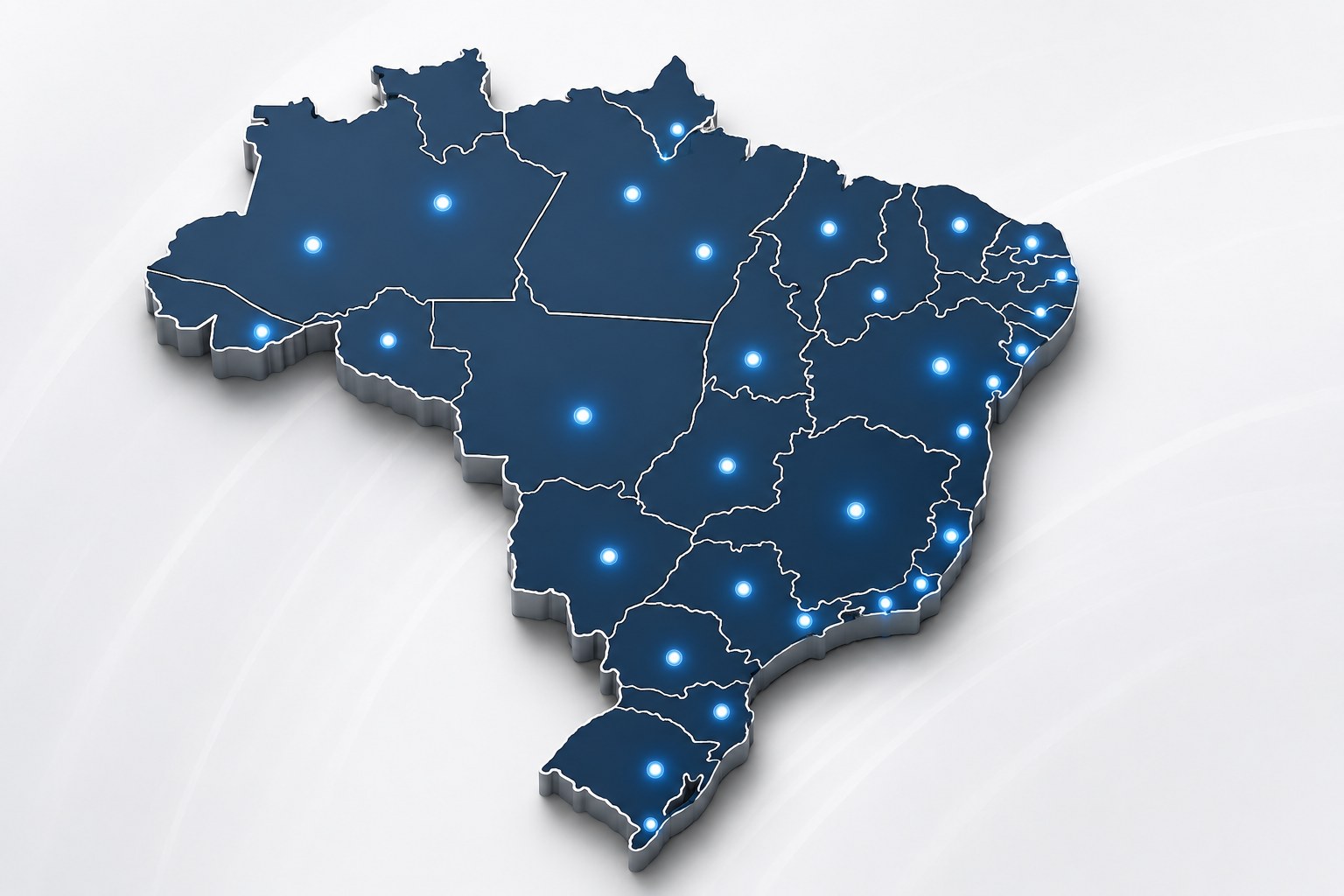 Mapa do Brasil com presença da Pallos